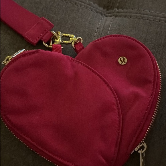 Lululemon Athletica pink Heart Wristlet - Picture 2 of 2